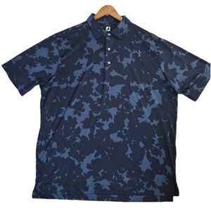 FootJoy Camo Polo Shirt Men's 2XL Blue Black Performance Golf Stretch